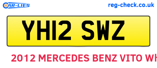 YH12SWZ are the vehicle registration plates.