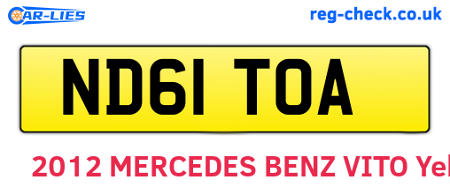 ND61TOA are the vehicle registration plates.