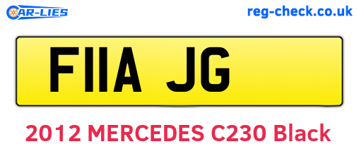 F11AJG are the vehicle registration plates.