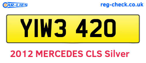 YIW3420 are the vehicle registration plates.