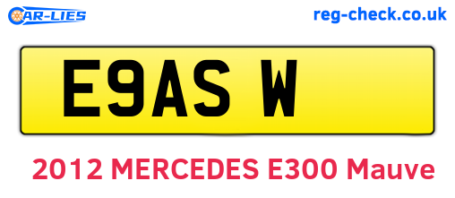 E9ASW are the vehicle registration plates.