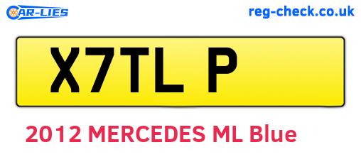 X7TLP are the vehicle registration plates.