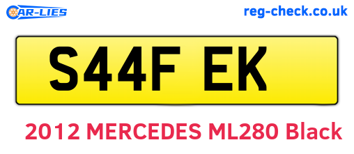 S44FEK are the vehicle registration plates.