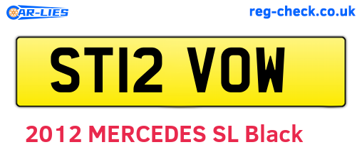 ST12VOW are the vehicle registration plates.