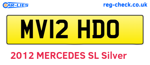 MV12HDO are the vehicle registration plates.