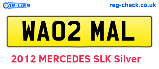 WA02MAL are the vehicle registration plates.
