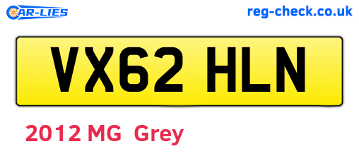 VX62HLN are the vehicle registration plates.