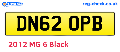 DN62OPB are the vehicle registration plates.