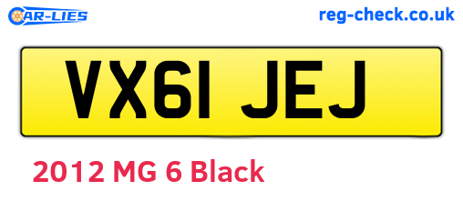 VX61JEJ are the vehicle registration plates.