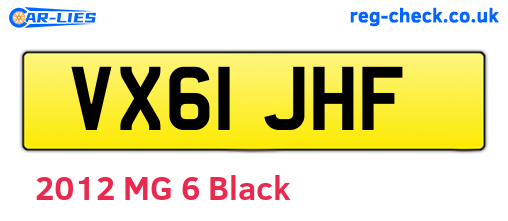 VX61JHF are the vehicle registration plates.