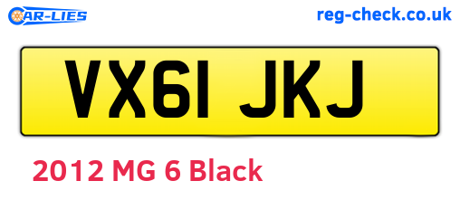 VX61JKJ are the vehicle registration plates.
