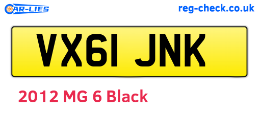 VX61JNK are the vehicle registration plates.