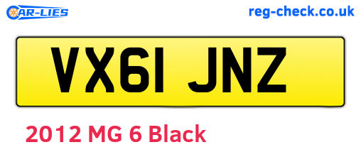 VX61JNZ are the vehicle registration plates.