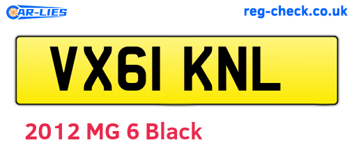 VX61KNL are the vehicle registration plates.