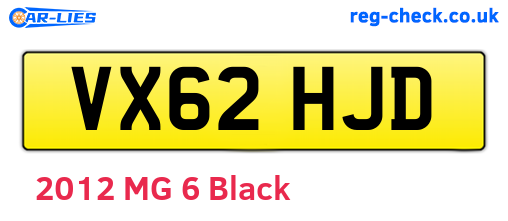 VX62HJD are the vehicle registration plates.