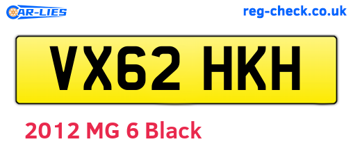 VX62HKH are the vehicle registration plates.