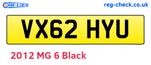 VX62HYU are the vehicle registration plates.