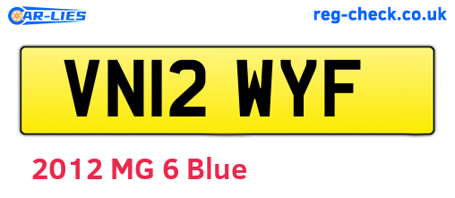 VN12WYF are the vehicle registration plates.