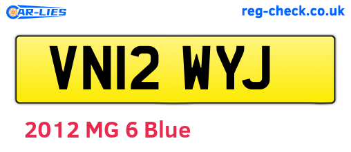 VN12WYJ are the vehicle registration plates.