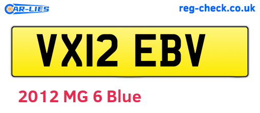 VX12EBV are the vehicle registration plates.