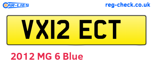 VX12ECT are the vehicle registration plates.