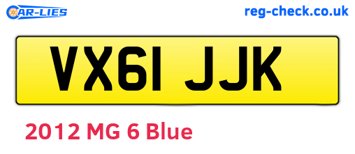 VX61JJK are the vehicle registration plates.