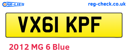 VX61KPF are the vehicle registration plates.