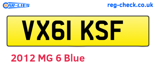VX61KSF are the vehicle registration plates.