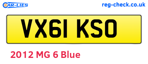VX61KSO are the vehicle registration plates.