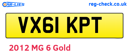 VX61KPT are the vehicle registration plates.
