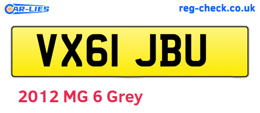VX61JBU are the vehicle registration plates.