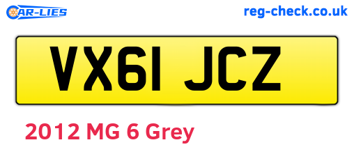 VX61JCZ are the vehicle registration plates.