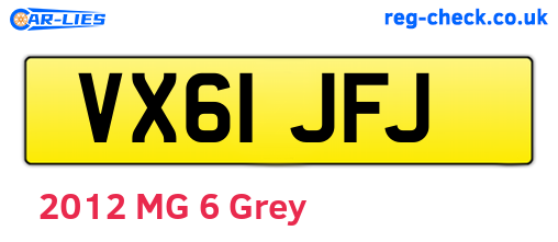 VX61JFJ are the vehicle registration plates.