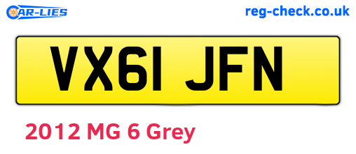 VX61JFN are the vehicle registration plates.