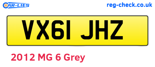 VX61JHZ are the vehicle registration plates.