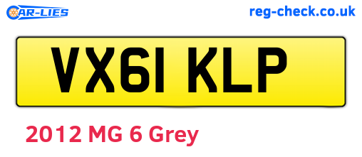 VX61KLP are the vehicle registration plates.