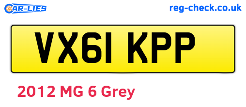VX61KPP are the vehicle registration plates.