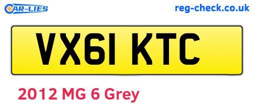 VX61KTC are the vehicle registration plates.