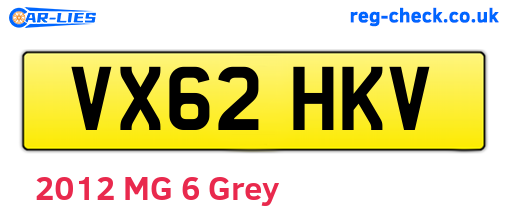 VX62HKV are the vehicle registration plates.