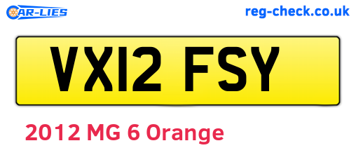 VX12FSY are the vehicle registration plates.