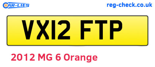 VX12FTP are the vehicle registration plates.