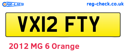 VX12FTY are the vehicle registration plates.