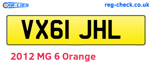 VX61JHL are the vehicle registration plates.