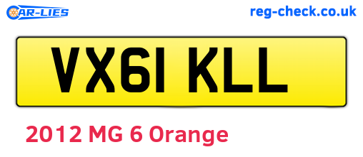 VX61KLL are the vehicle registration plates.