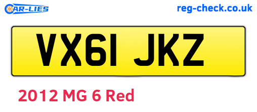 VX61JKZ are the vehicle registration plates.