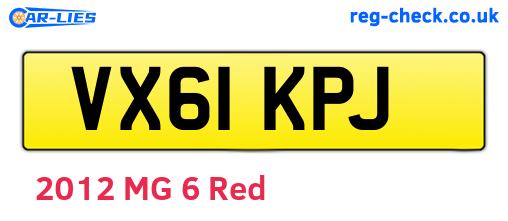 VX61KPJ are the vehicle registration plates.
