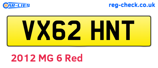 VX62HNT are the vehicle registration plates.