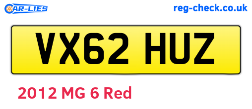 VX62HUZ are the vehicle registration plates.