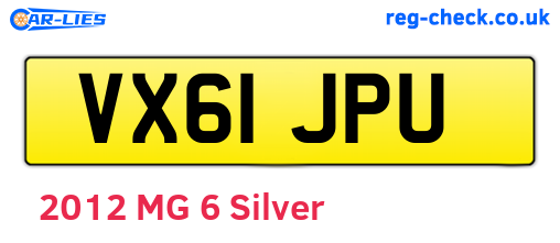 VX61JPU are the vehicle registration plates.
