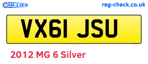 VX61JSU are the vehicle registration plates.